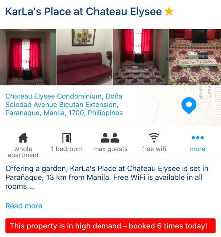 Karla'S Place At Chateau Elysee Paranaque City Exterior foto